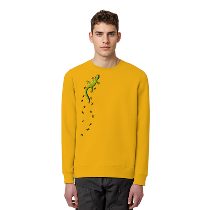 Kletternder Gecko mit Spuren - Organic Basic Unisex Sweatshirt