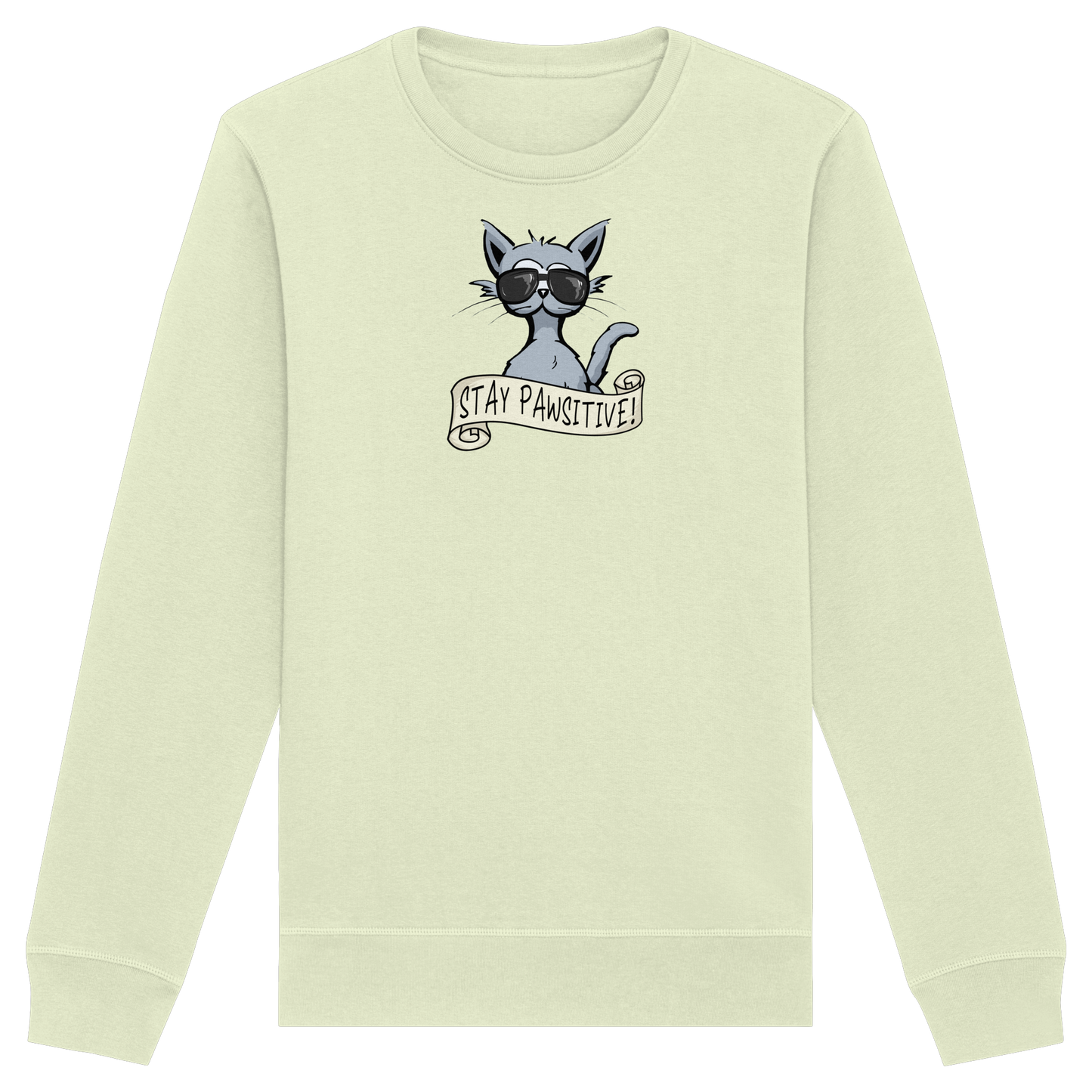 Stay Pawsitive Bleib lässig Hipster Katze - Organic Basic Unisex Sweatshirt