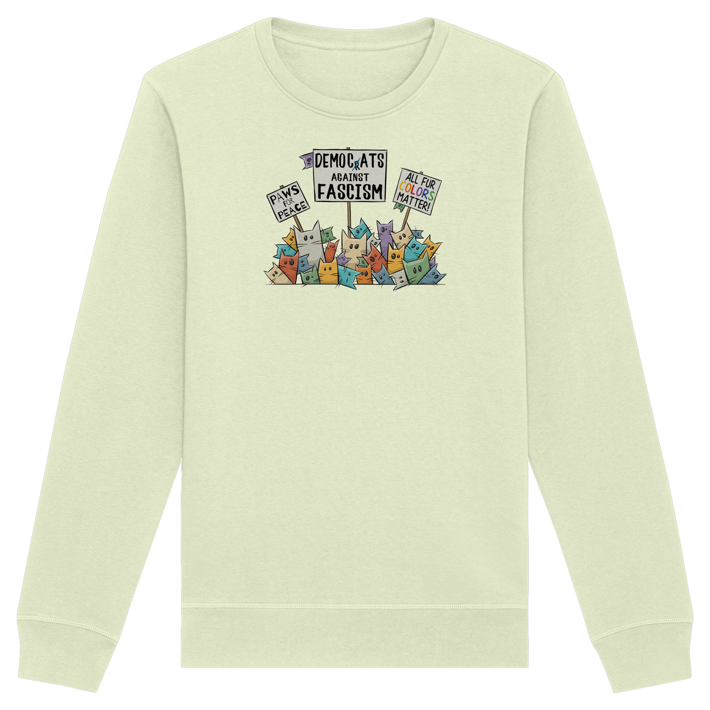 Demo-Katzen gegen Faschismus und für Vielfalt - Organic Basic Unisex Sweatshirt