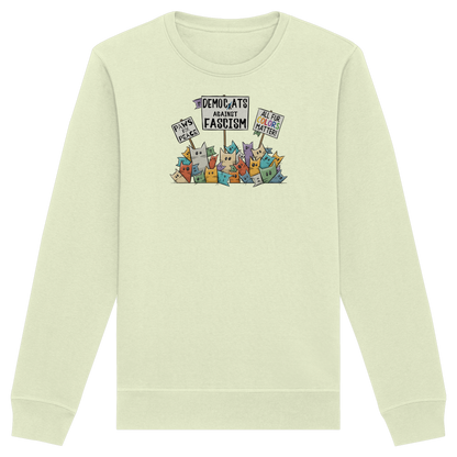 Demo-Katzen gegen Faschismus und für Vielfalt - Organic Basic Unisex Sweatshirt