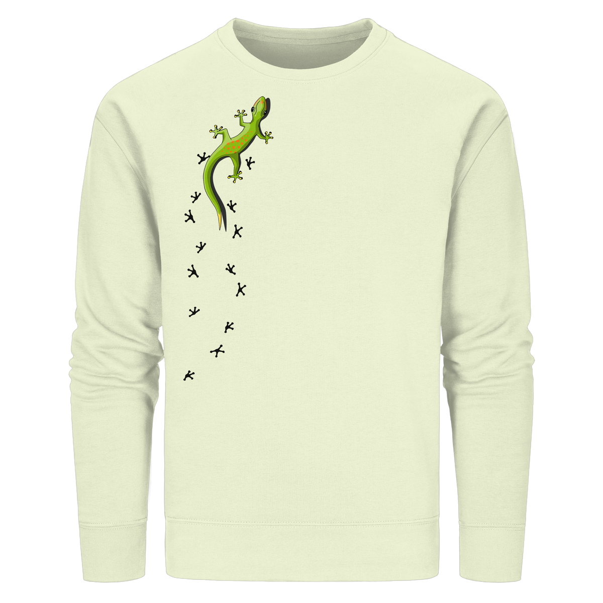 Kletternder Gecko mit Spuren - Organic Basic Unisex Sweatshirt