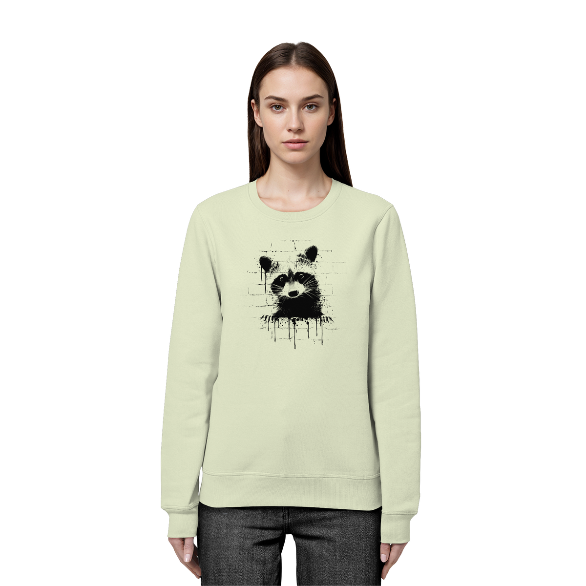 Funky Street Art Waschbär - Organic Basic Unisex Sweatshirt