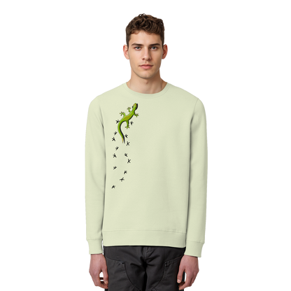 Kletternder Gecko mit Spuren - Organic Basic Unisex Sweatshirt