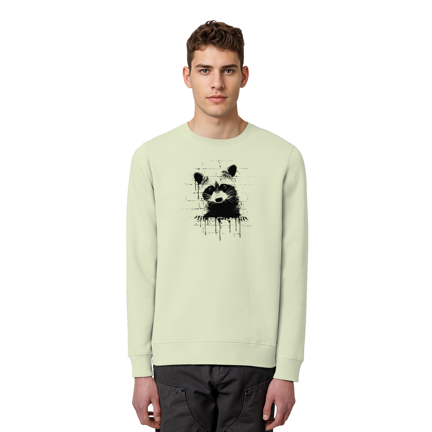 Funky Street Art Waschbär - Organic Basic Unisex Sweatshirt