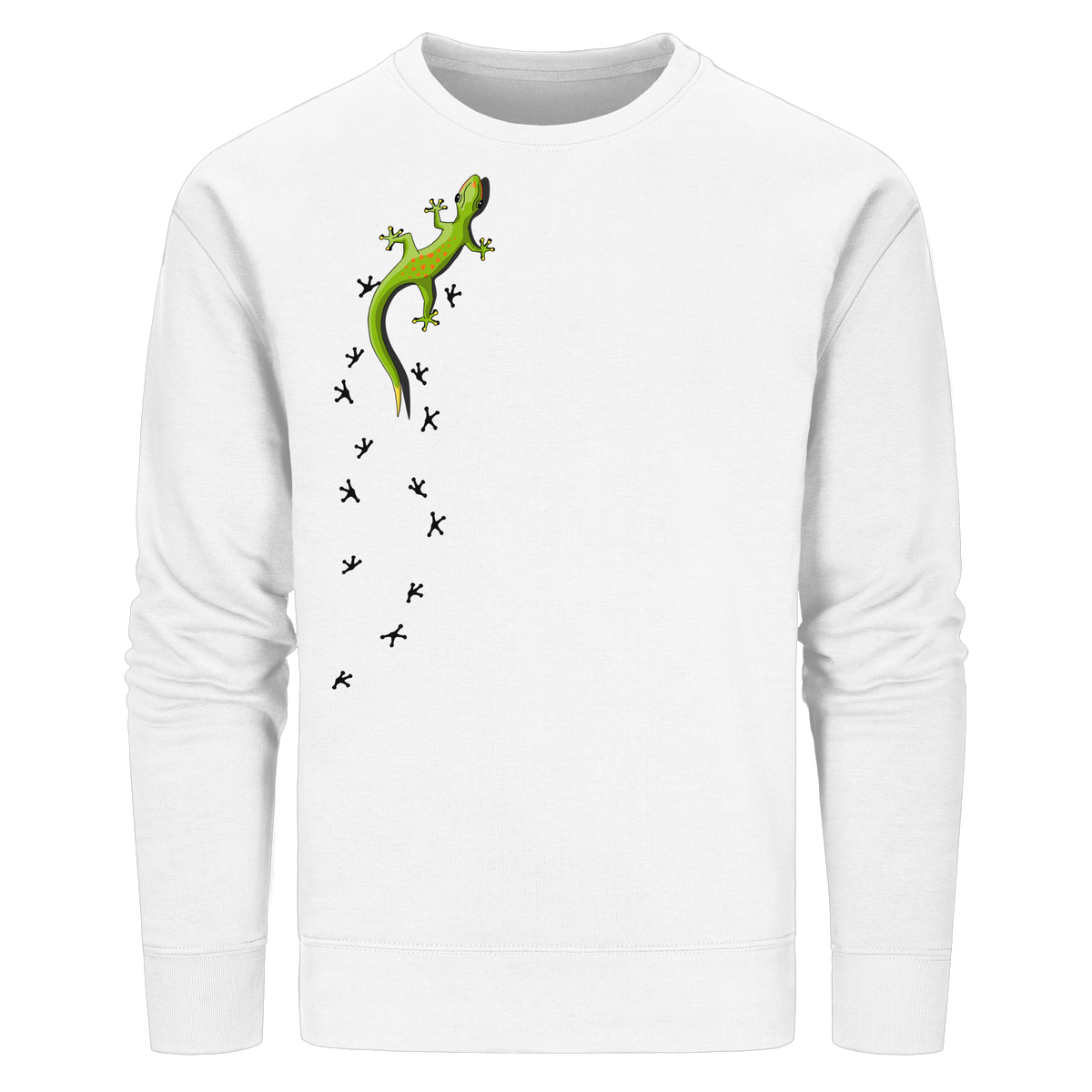 Kletternder Gecko mit Spuren - Organic Basic Unisex Sweatshirt