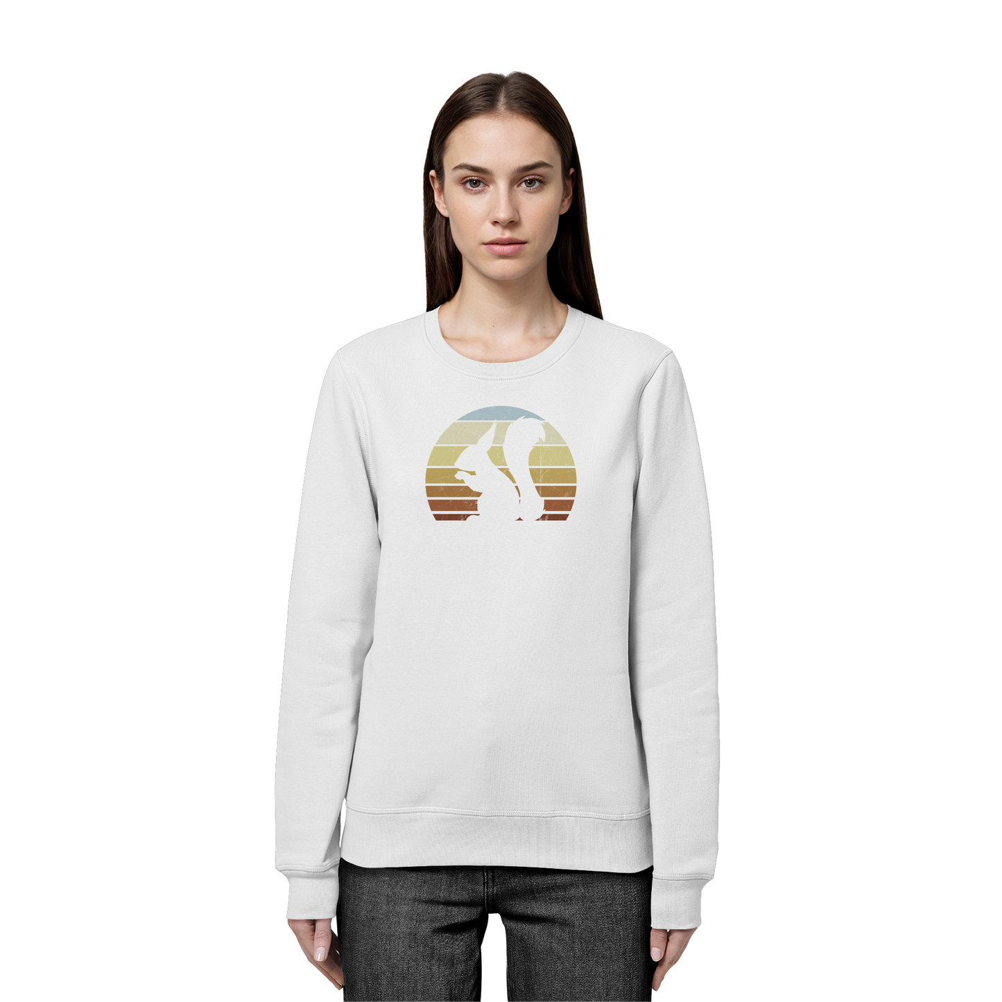 Retro Eichhörnchen Silhouette - Organic Basic Unisex Sweatshirt