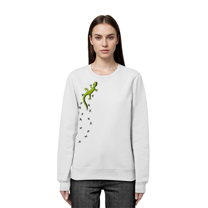 Kletternder Gecko mit Spuren - Organic Basic Unisex Sweatshirt