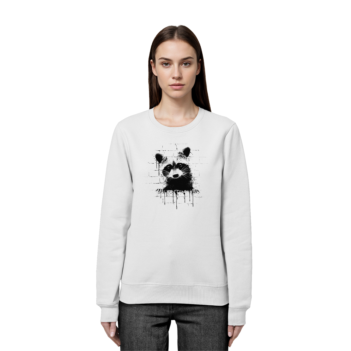 Funky Street Art Waschbär - Organic Basic Unisex Sweatshirt