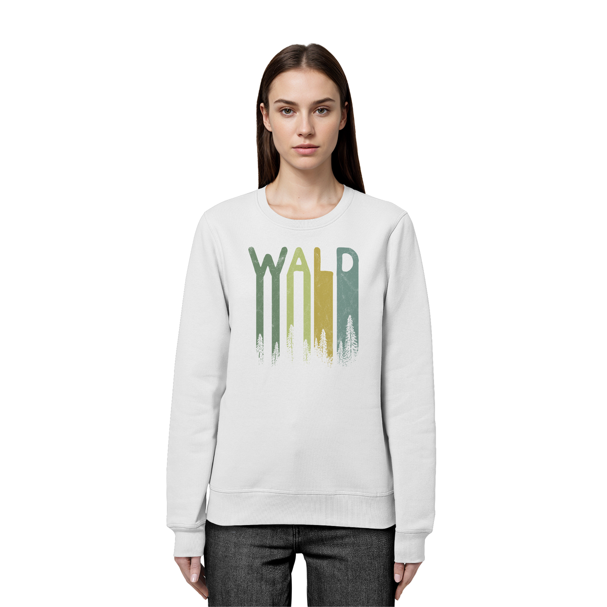 Wald Retro Forst Schriftzug - Organic Basic Unisex Sweatshirt