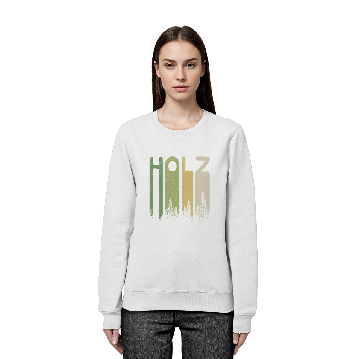 Holz Retro Wald Schriftzug - Organic Basic Unisex Sweatshirt