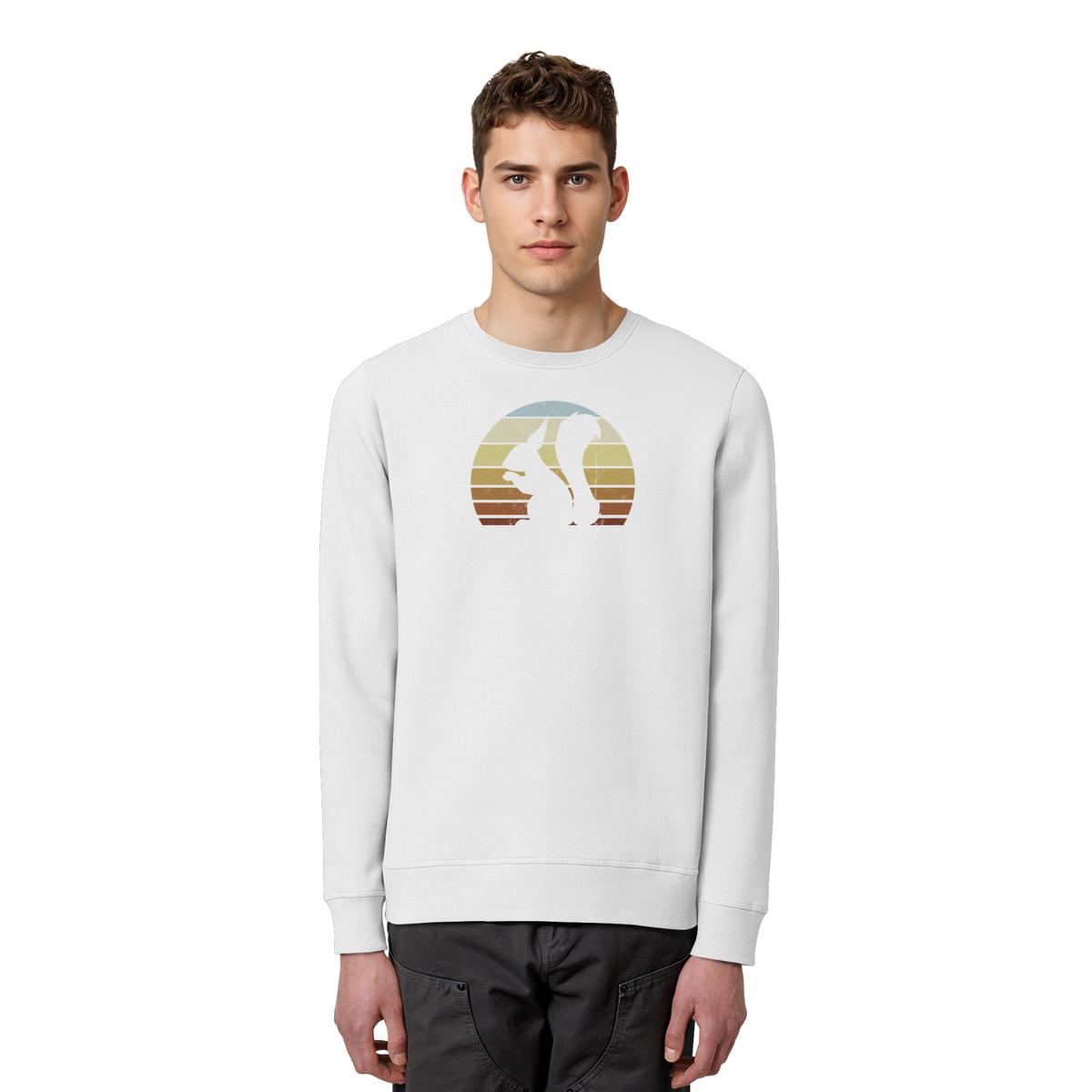 Retro Eichhörnchen Silhouette - Organic Basic Unisex Sweatshirt
