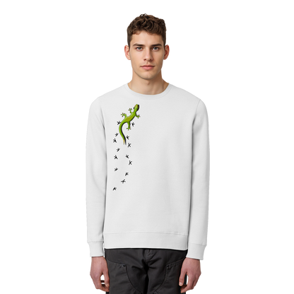 Kletternder Gecko mit Spuren - Organic Basic Unisex Sweatshirt