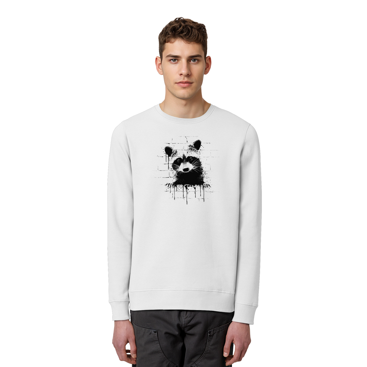 Funky Street Art Waschbär - Organic Basic Unisex Sweatshirt