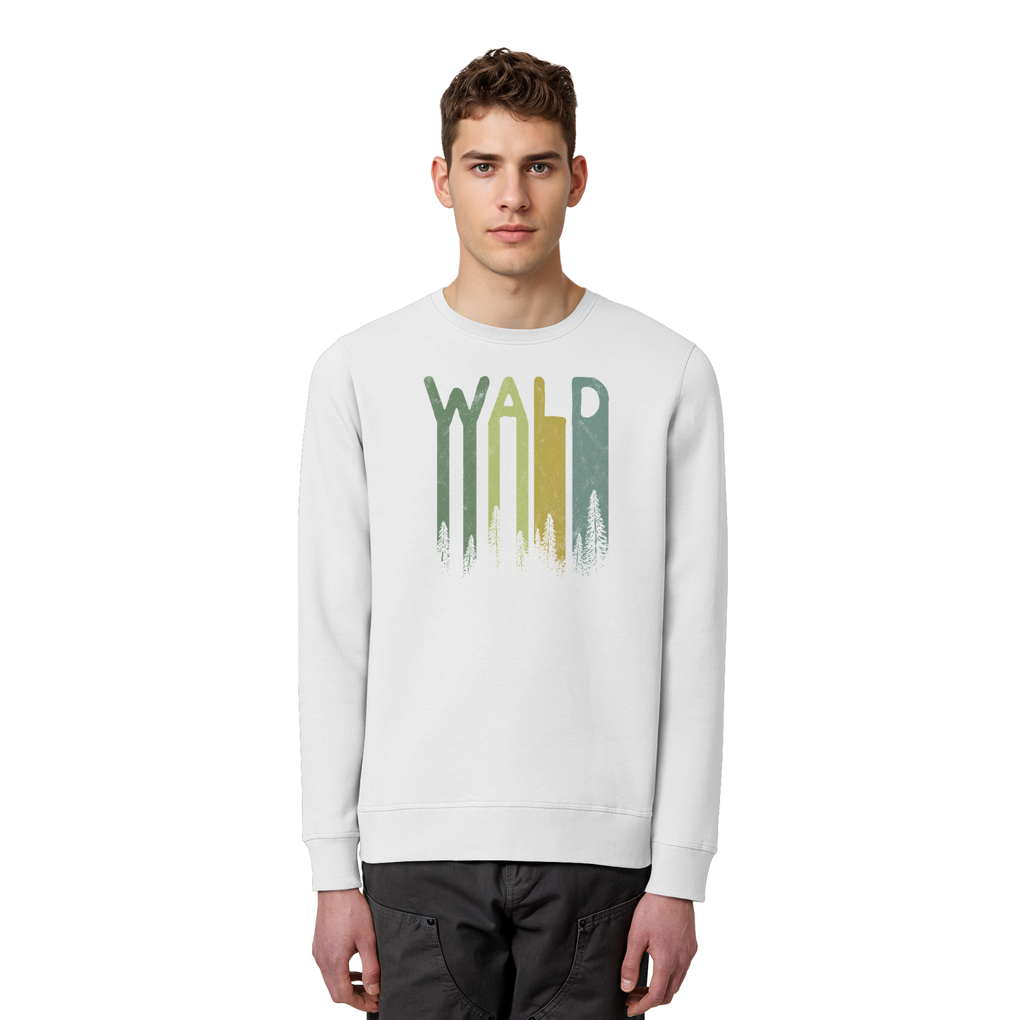 Wald Retro Forst Schriftzug - Organic Basic Unisex Sweatshirt