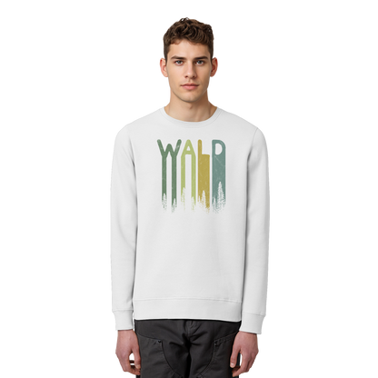 Wald Retro Forst Schriftzug - Organic Basic Unisex Sweatshirt