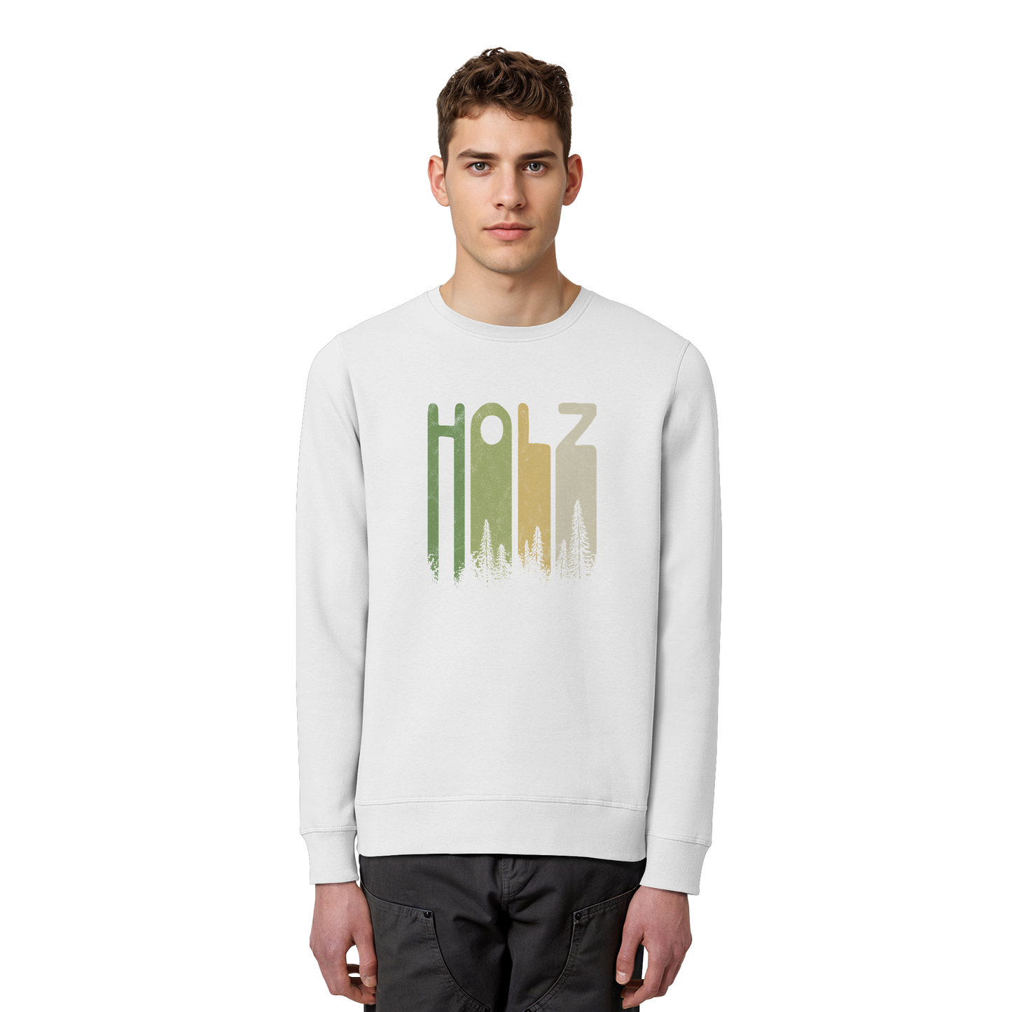 Holz Retro Wald Schriftzug - Organic Basic Unisex Sweatshirt
