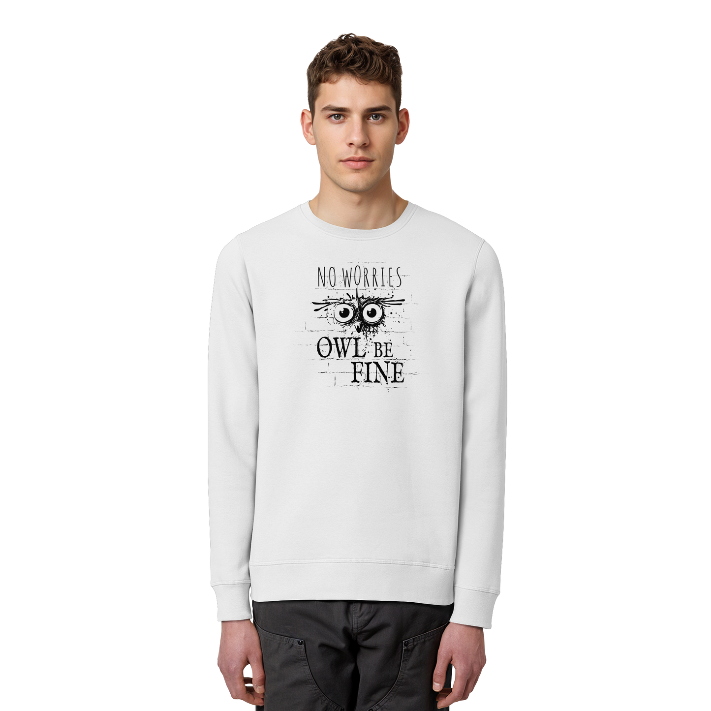 Owl Be Fine Street Art Eule - Organic Basic Unisex Sweatshirt