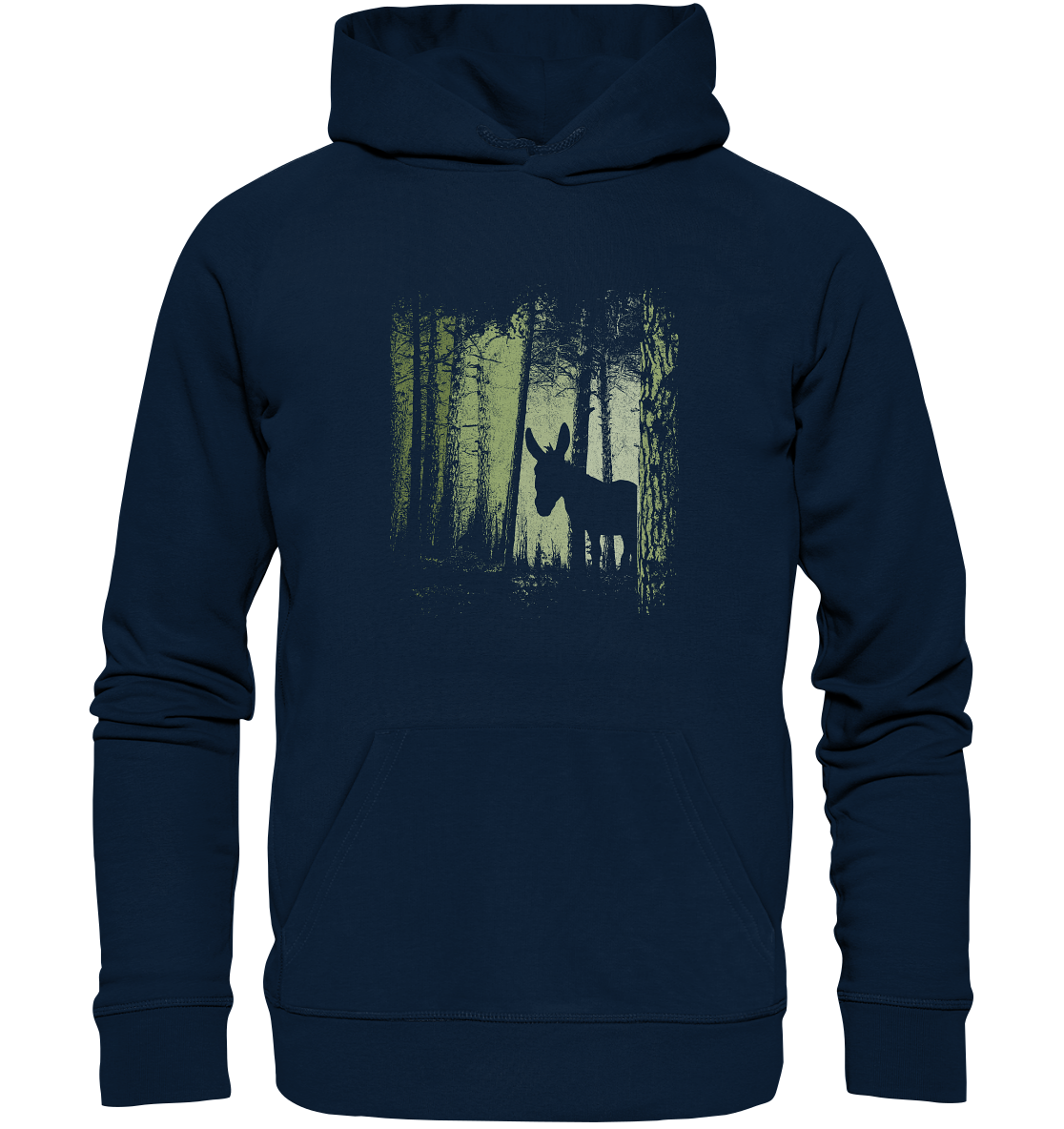 Esel im Zwielicht-Wald - Organic Hoodie