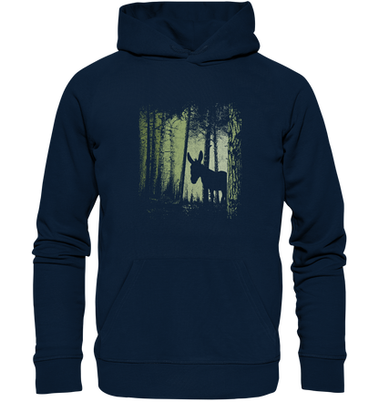 Esel im Zwielicht-Wald - Organic Hoodie