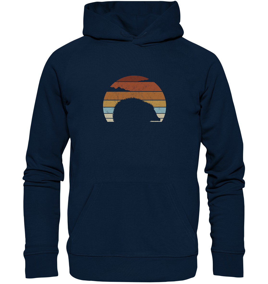 Retro Igel Silhouette im Sonnenuntergang - Organic Hoodie