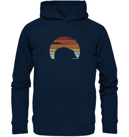 Retro Igel Silhouette im Sonnenuntergang - Organic Hoodie