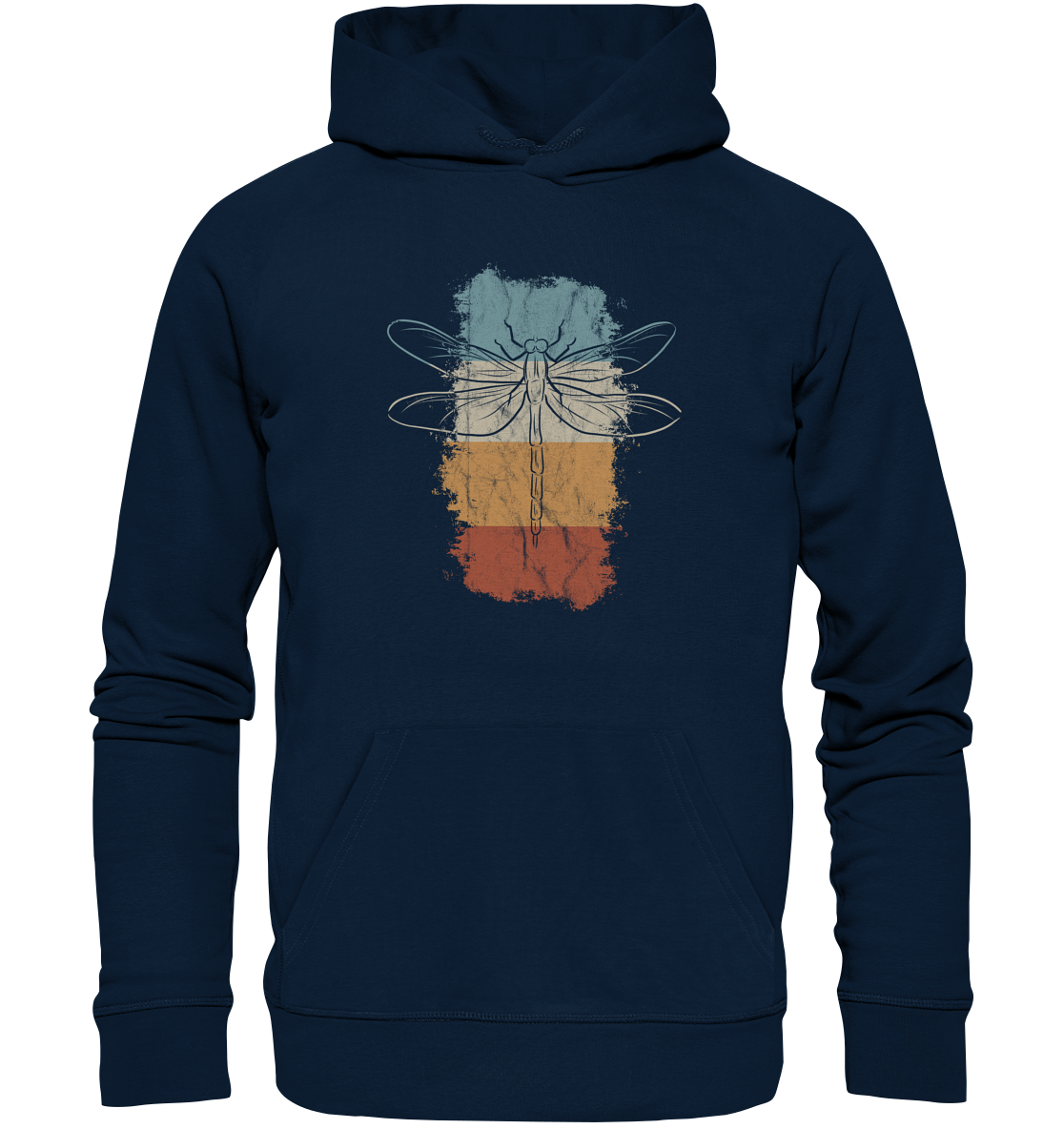 Retro Kunst Libelle | Vintage Dragonfly - Organic Hoodie