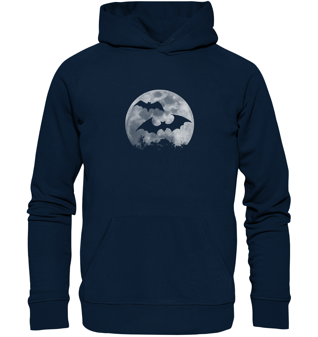 Fledermaus Silhouetten bei Vollmond - Organic Hoodie