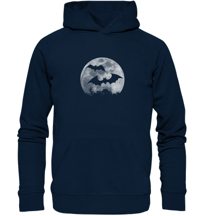 Fledermaus Silhouetten bei Vollmond - Organic Hoodie