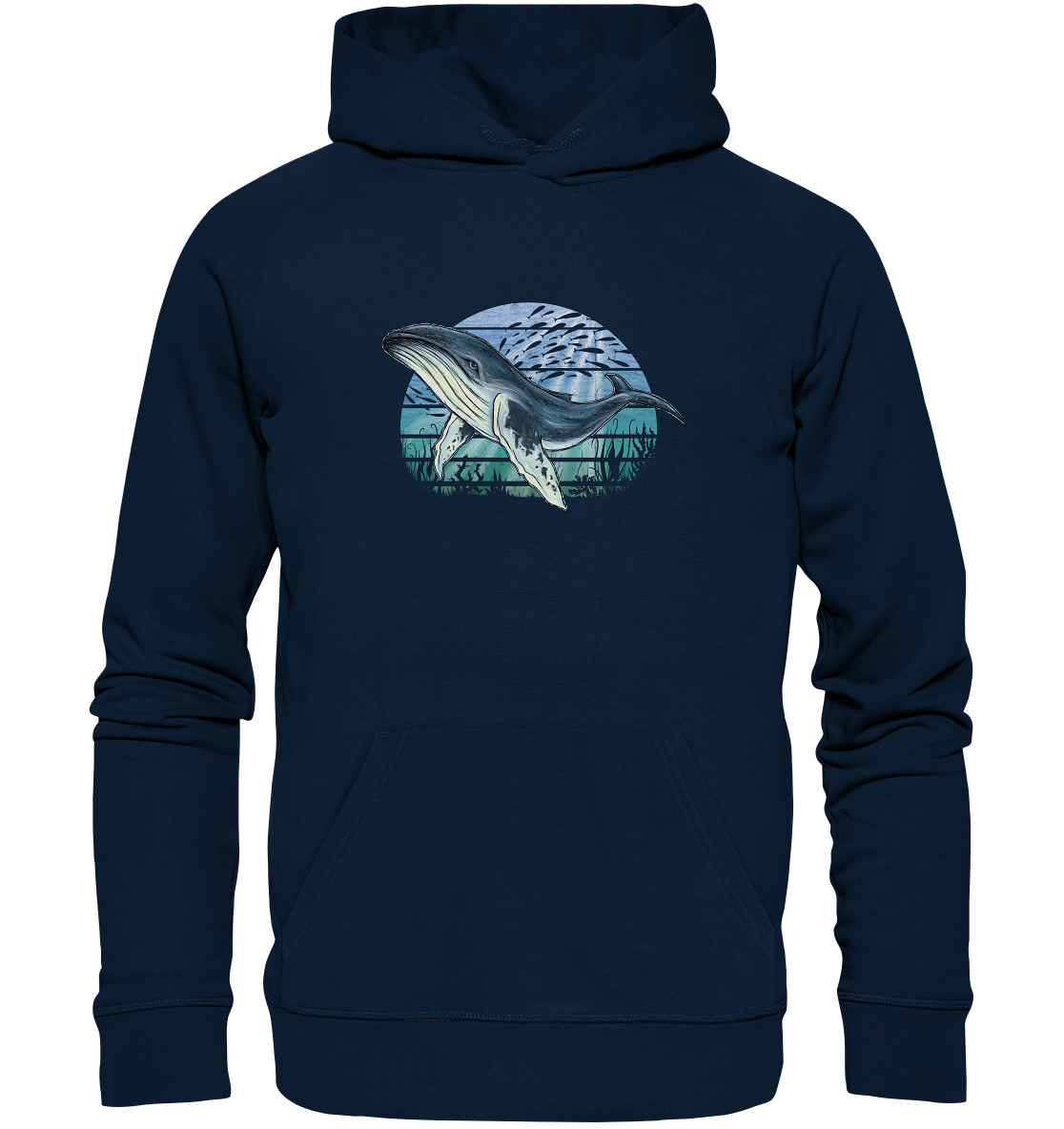 Retro Unterwasser Buckelwal - Organic Hoodie