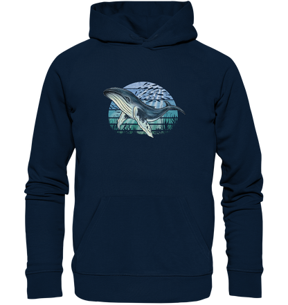 Retro Unterwasser Buckelwal - Organic Hoodie