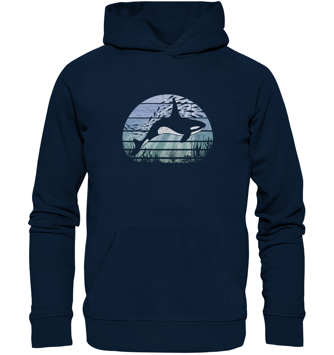 Retro Tiefsee Schwertwal Orca - Organic Hoodie