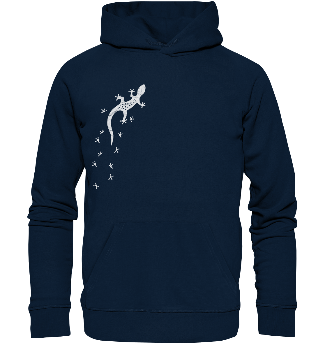 Gecko Eidechse Silhouette hell - Organic Hoodie