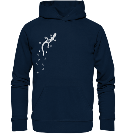 Gecko Eidechse Silhouette hell - Organic Hoodie