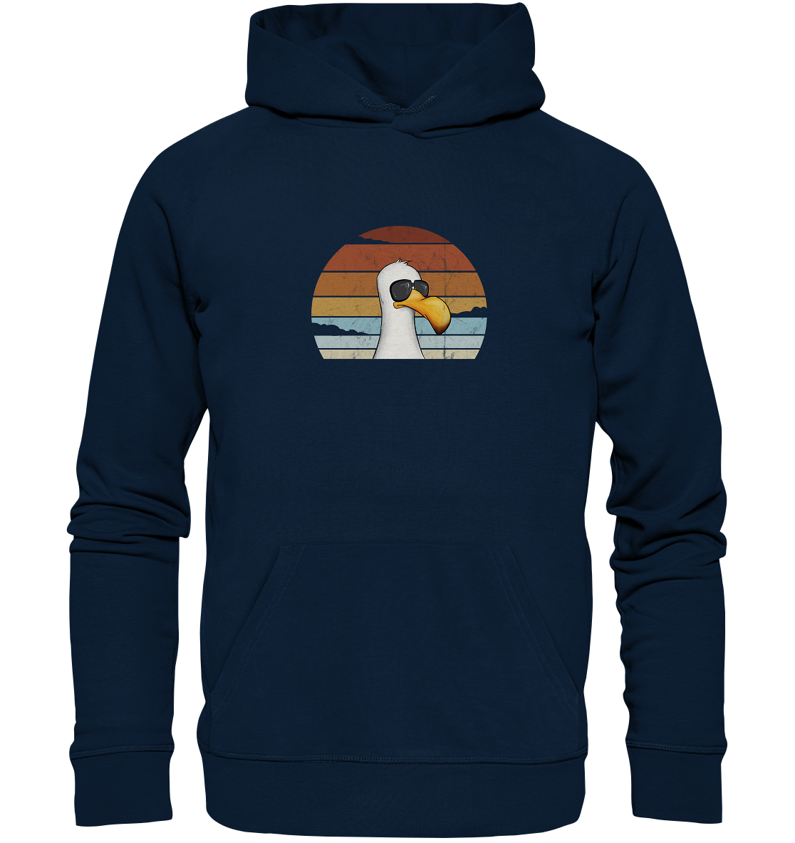 Cool lässige Retro Möwe - Organic Hoodie
