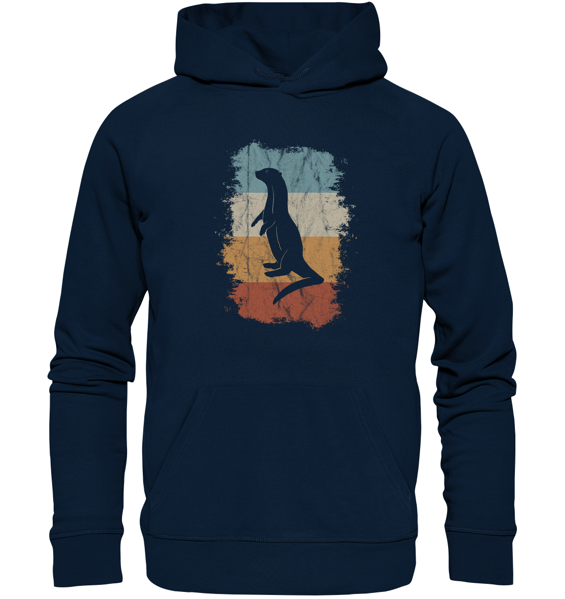 Retro Otter Fischotter Silhouette - Organic Hoodie