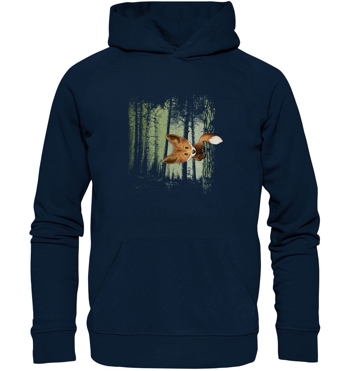 Fuchs im Zwielicht-Wald - Organic Hoodie