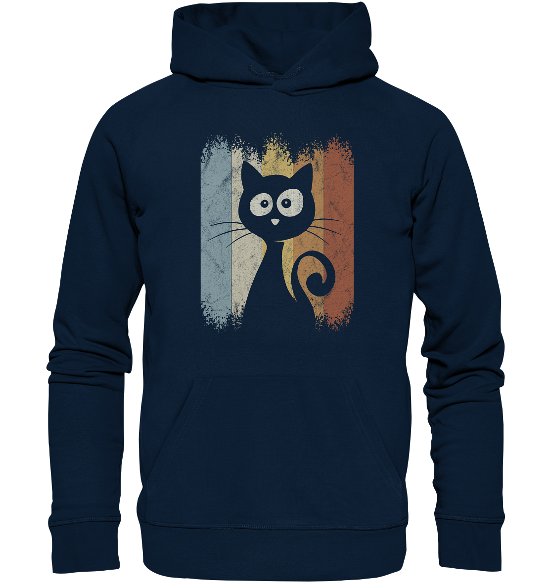 Retro Katze Silhouette - Organic Hoodie