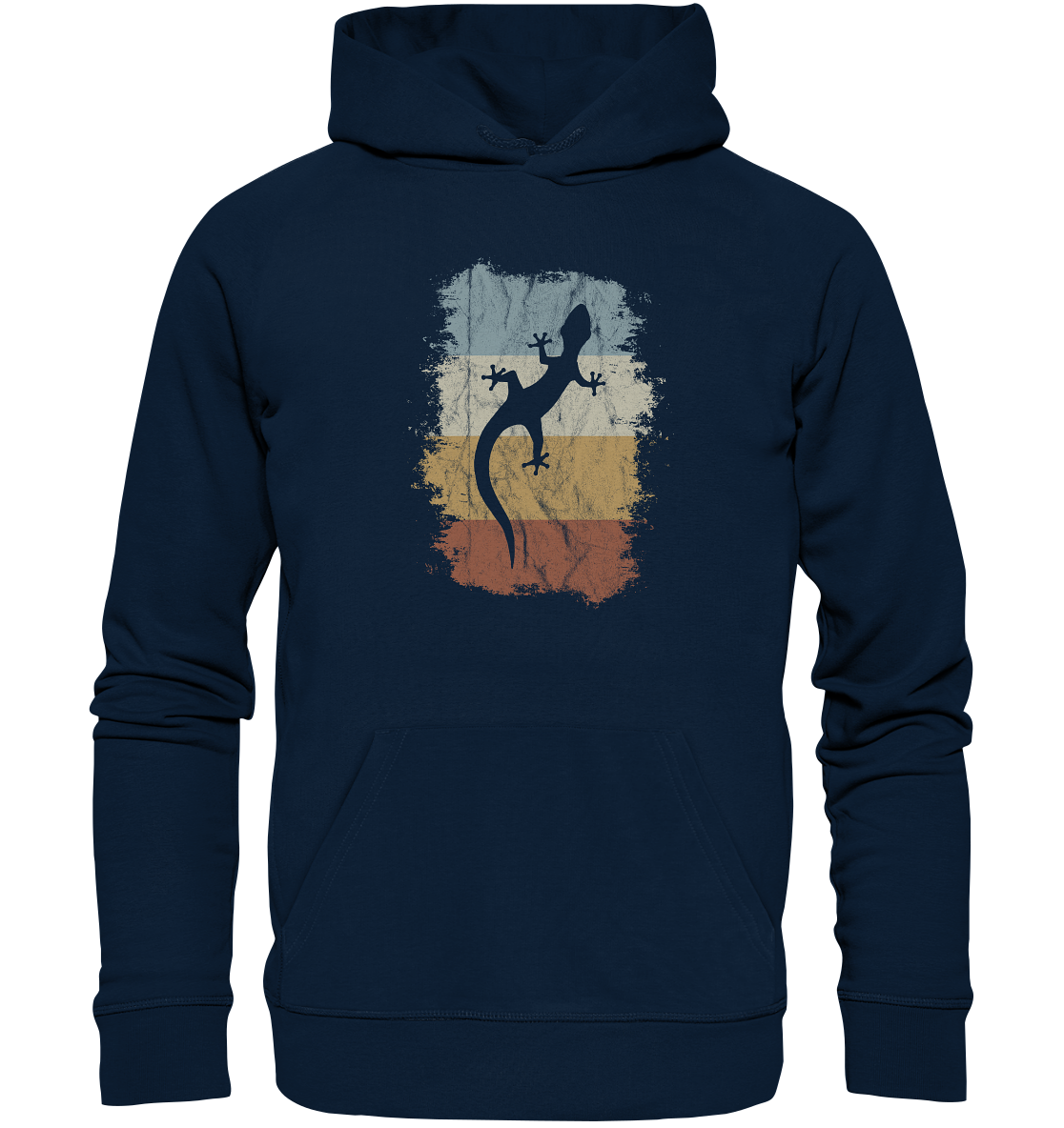 Retro Gecko Salamander Silhouette - Organic Hoodie