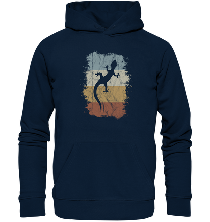 Retro Gecko Salamander Silhouette - Organic Hoodie