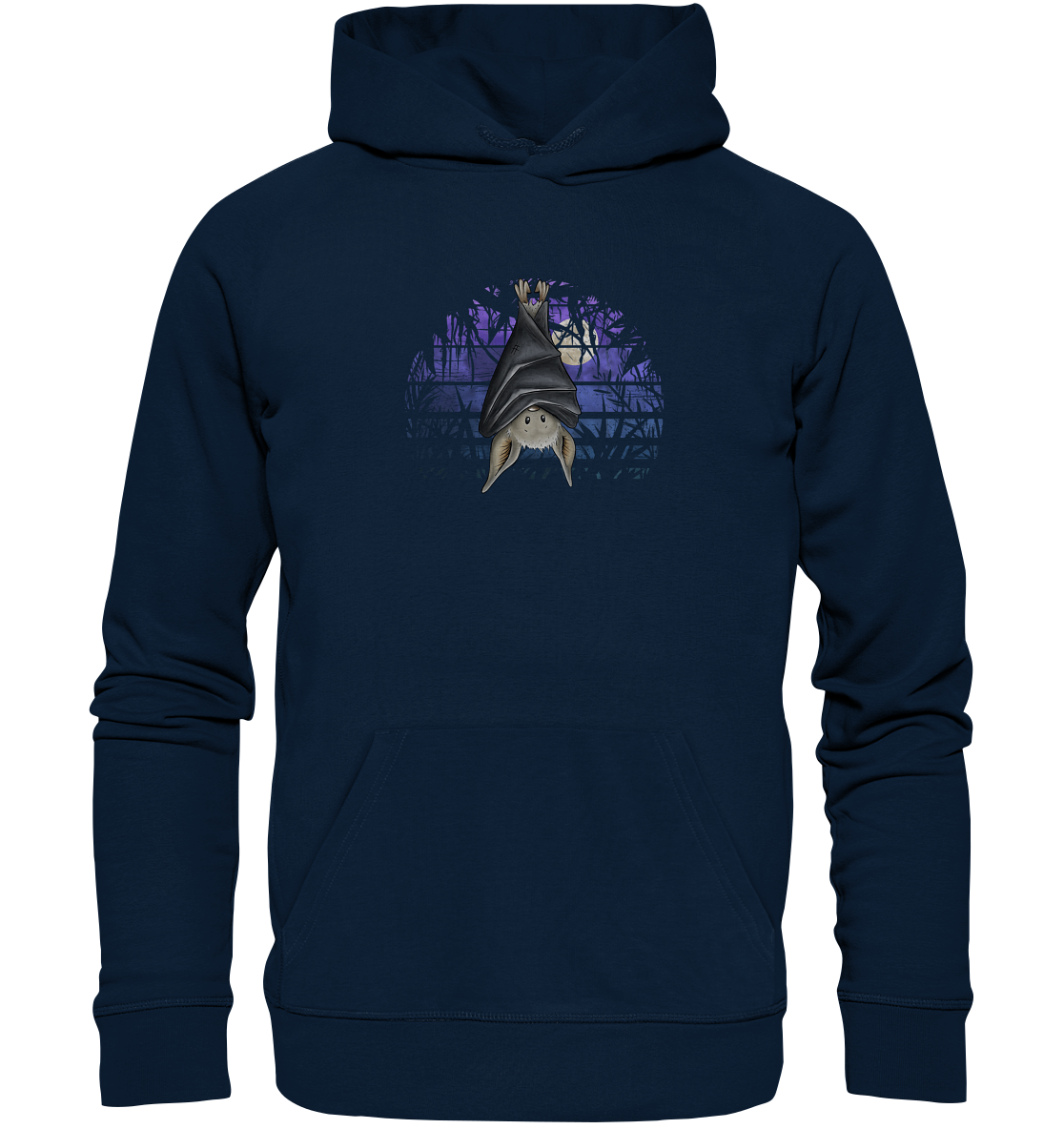 Fledermaus in blauer Nacht - Organic Hoodie