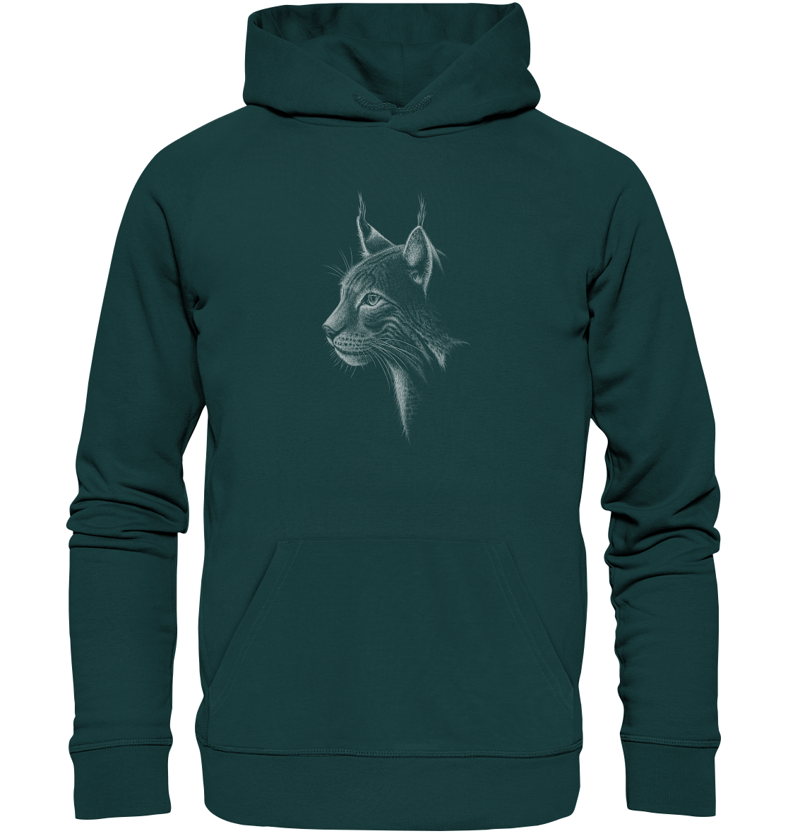 Luchs Kritzelkunst Wildkatze Illustration - Organic Hoodie