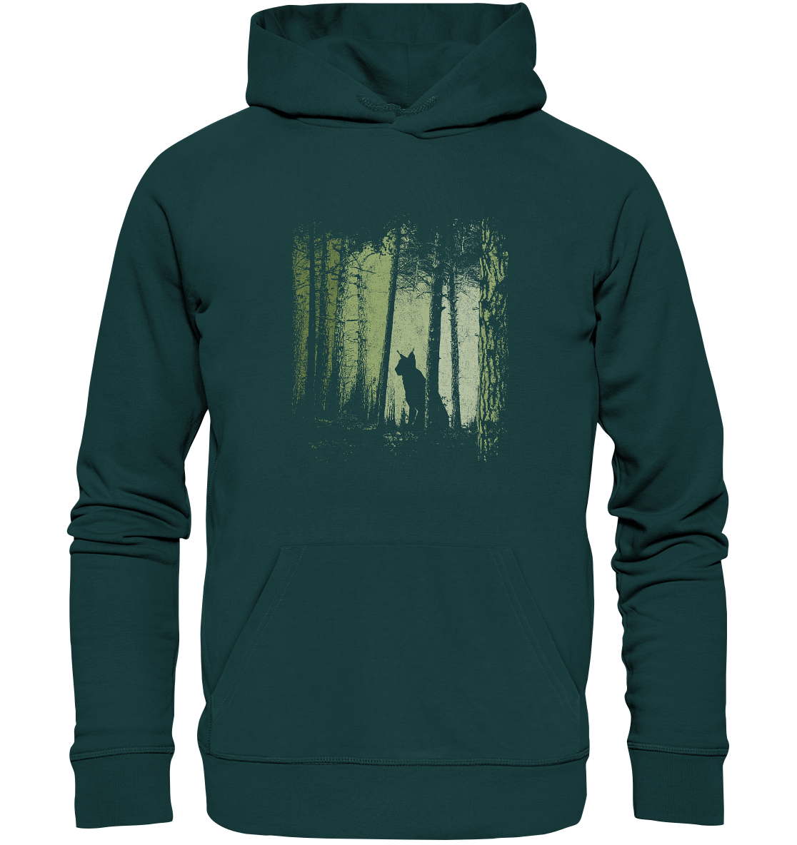 Luchs Wildkatze im Zwielicht Wald - Organic Hoodie