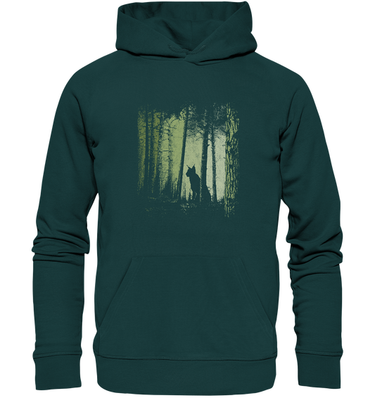 Luchs Wildkatze im Zwielicht Wald - Organic Hoodie