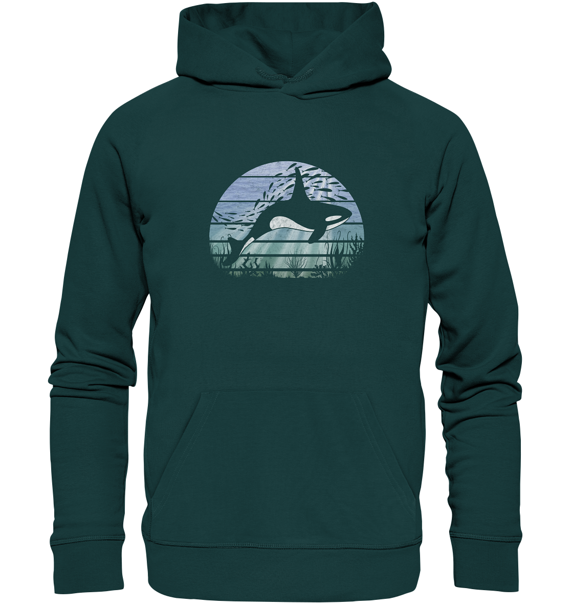 Retro Tiefsee Schwertwal Orca - Organic Hoodie