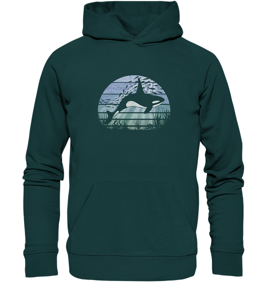 Retro Tiefsee Schwertwal Orca - Organic Hoodie