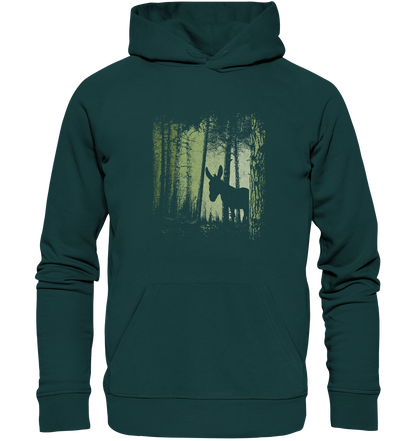 Esel im Zwielicht-Wald - Organic Hoodie