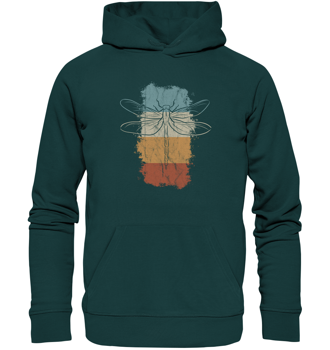 Retro Kunst Libelle | Vintage Dragonfly - Organic Hoodie