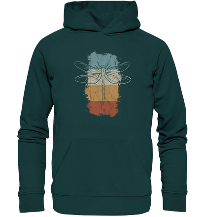 Retro Kunst Libelle | Vintage Dragonfly - Organic Hoodie