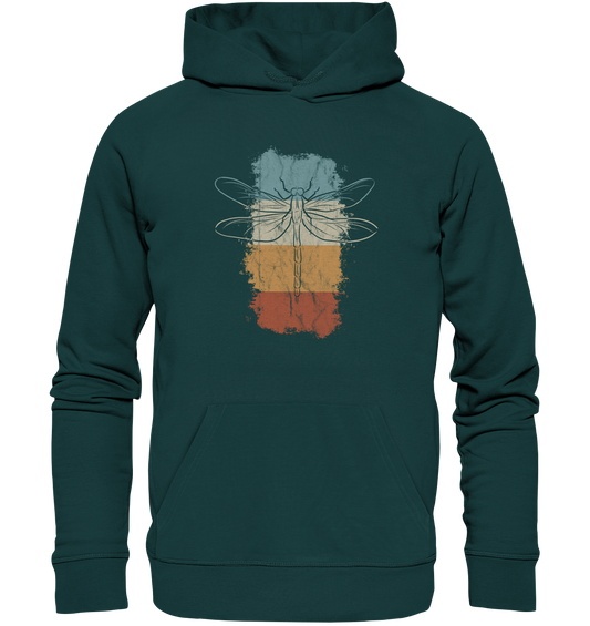 Retro Kunst Libelle | Vintage Dragonfly - Organic Hoodie