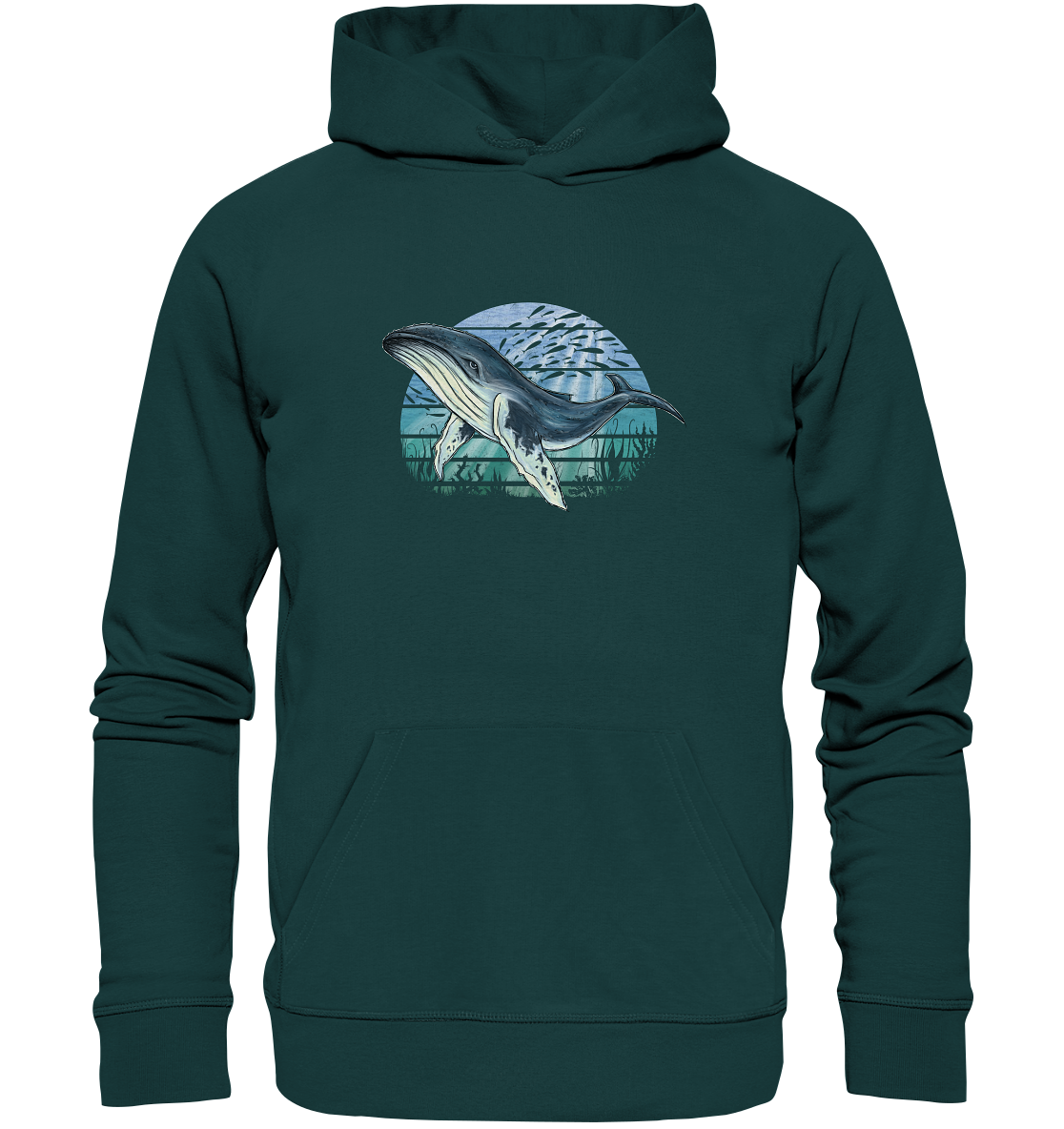 Retro Unterwasser Buckelwal - Organic Hoodie